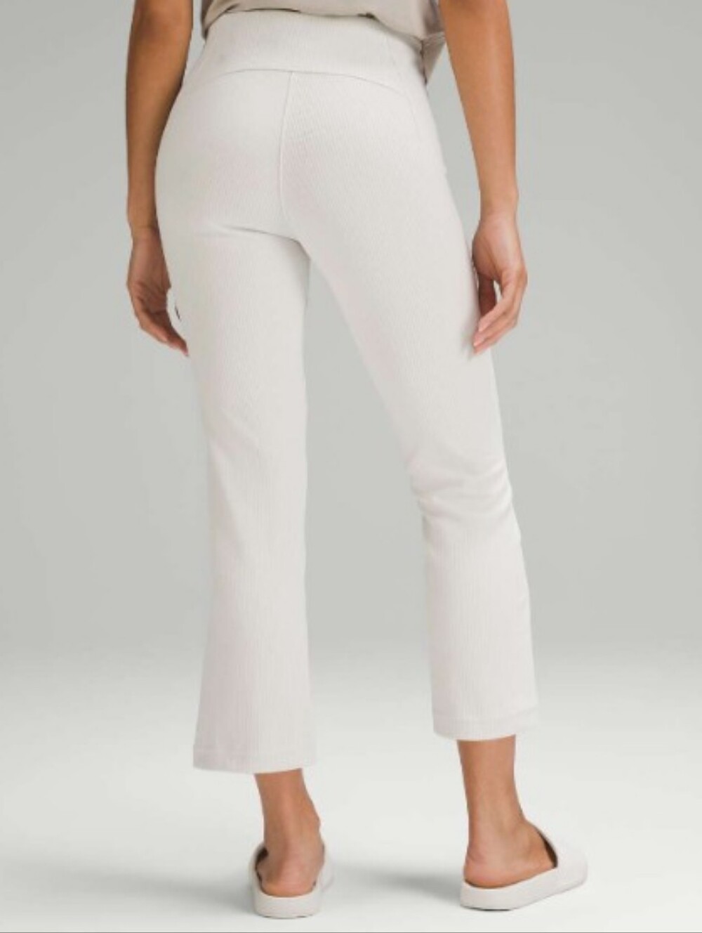Lululemon Ribbed Softstreme Zip-leg High Rise Crop Pant Bone - Picture 3 of 11